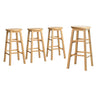 Artiss bar stool round timber seat and leg detail close-up — Allure Home Collections