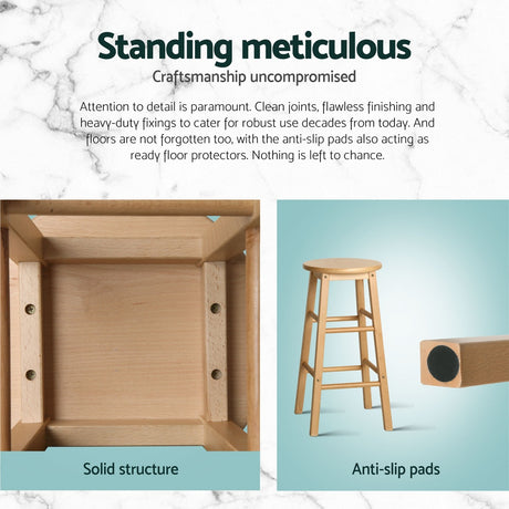 Four Artiss round wooden bar stools in contemporary kitchen — Allure Home Collections