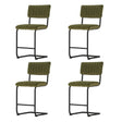 Set of 4 Artiss Orman green velvet bar stools at kitchen island — Allure Home Collections
