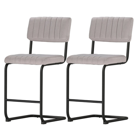 Artiss bar stool velvet seat and swivel base detail close-up — Allure Home Collections