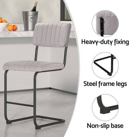 Artiss modern velvet bar stools styled in dining room setting — Allure Home Collections