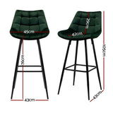 Bonbeach green velvet bar stool with tufted seat and black metal legs in a modern kitchen
