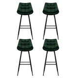 Bonbeach green velvet bar stool with tufted seat and black metal legs in a modern kitchen