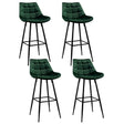 Bonbeach green velvet bar stool with tufted seat and black metal legs in a modern kitchen