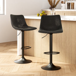Korumburra vintage swivel bar stool black in a modern kitchen