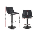 Side profile of Artiss black vintage bar stool showing gas lift — Allure Home Collections
