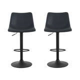 Artiss black vintage leather bar stool padded seat close-up — Allure Home Collections