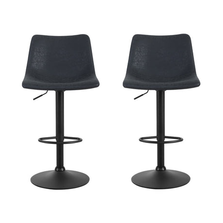 Artiss black vintage leather bar stool padded seat close-up — Allure Home Collections