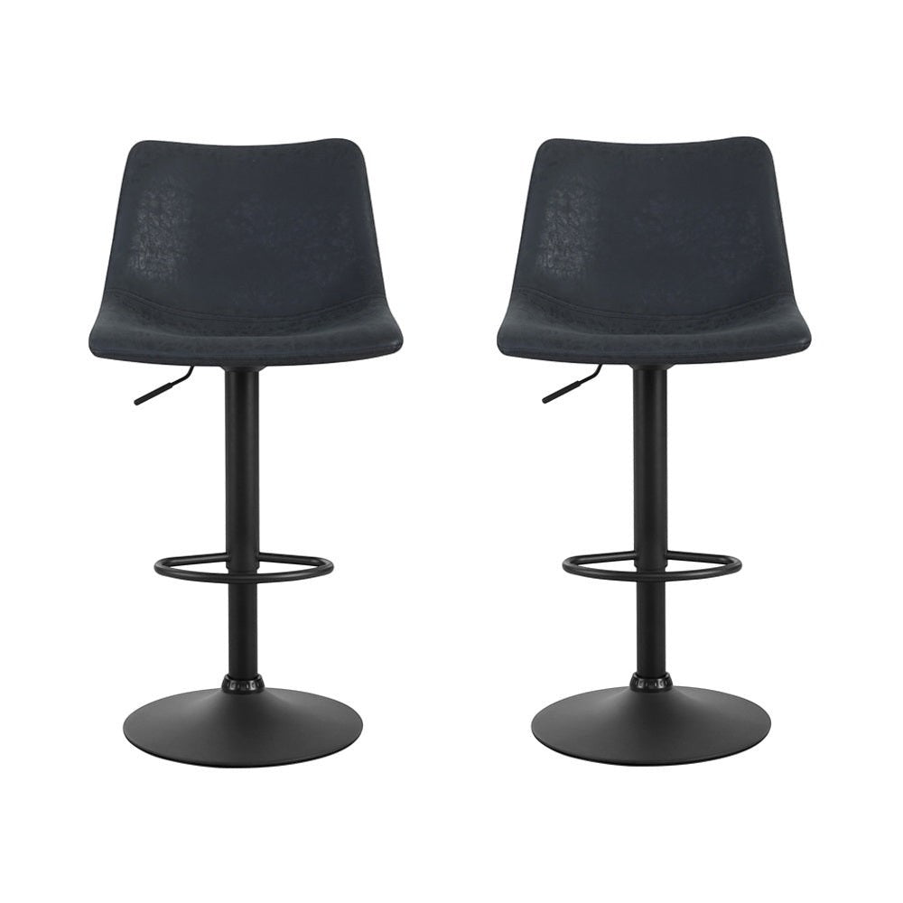 Close up of the korumburra vintage swivel bar stool black seat and frame