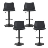 Close up of the korumburra vintage swivel bar stool black seat and frame