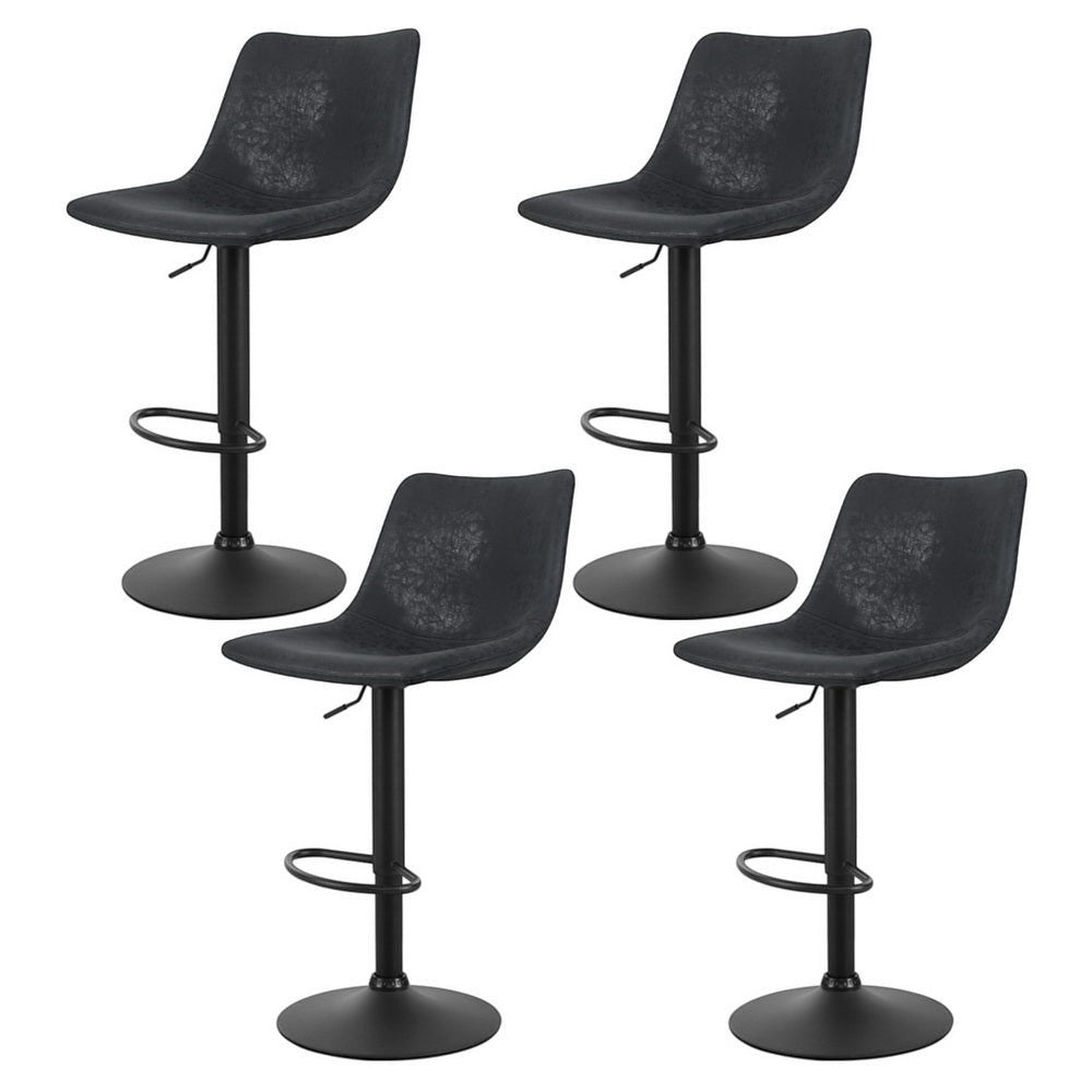 Korumburra Vintage Swivel Bar Stool, Black 4pcs