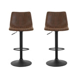 Artiss vintage brown bar stool padded seat close-up — Allure Home Collections