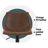 Two Artiss vintage brown bar stools at kitchen counter — Allure Home Collections