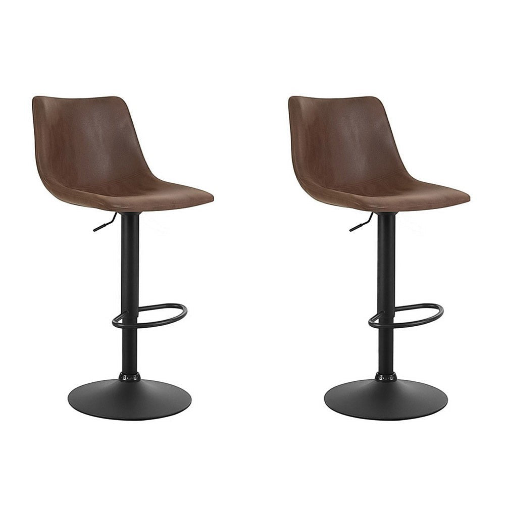 Korumburra Vintage Swivel Bar Stool, Brown 2pcs