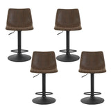 Artiss Jovy brown leather bar stool padded seat close-up — Allure Home Collections