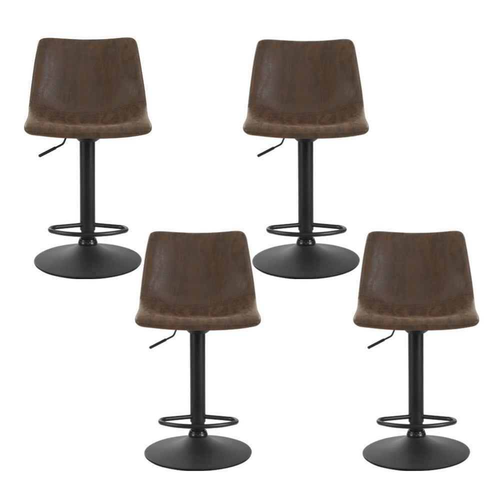 Close up of the korumburra vintage swivel bar stool brown seat and frame