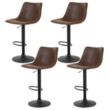 Korumburra Vintage Swivel Bar Stool, Brown 4pcs