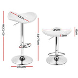 Artiss white bar stool leather seat and chrome gas lift detail — Allure Home Collections