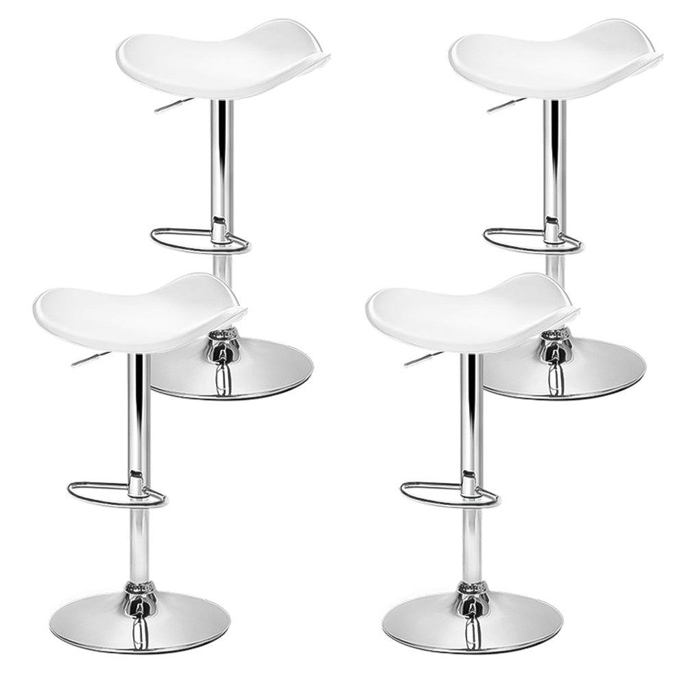 Set of 4 Artiss white leather bar stools at kitchen island — Allure Home Collections