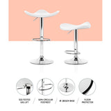 Side profile of Artiss white leather gas lift bar stool — Allure Home Collections