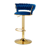 Artiss Vivien bar stool clam shell backrest and ivory velvet seat detail — Allure Home Collections
