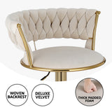 Side profile of Artiss Vivien ivory bar stool showing chrome base — Allure Home Collections