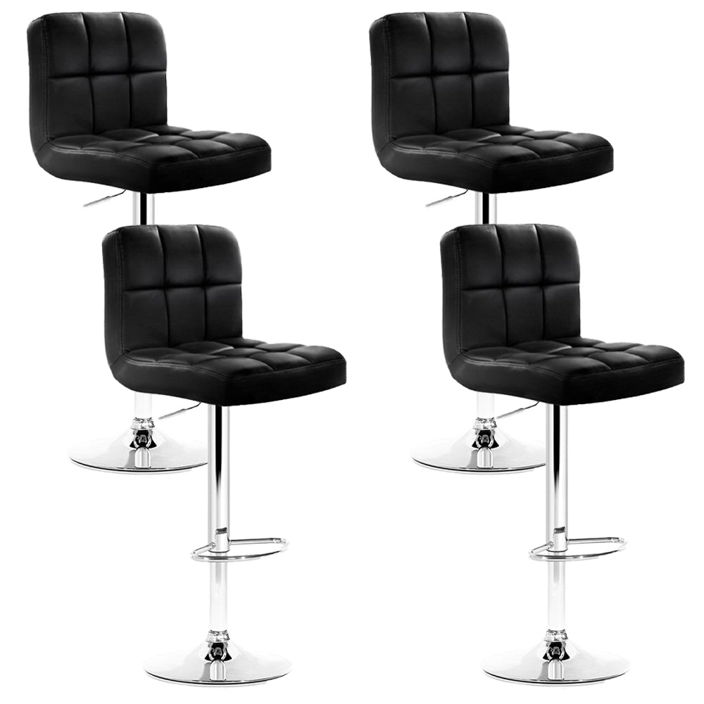 Artiss modern black PU leather gas lift bar stools set of 4 — Allure Home Collections