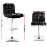 Artiss black bar stool gas lift mechanism and leather seat detail — Allure Home Collections