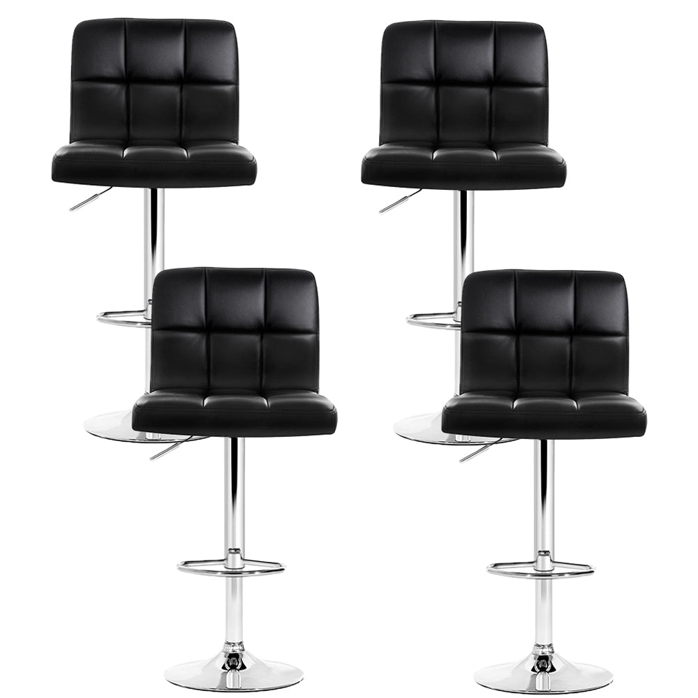 Set of 4 Artiss black gas lift bar stools at kitchen island — Allure Home Collections