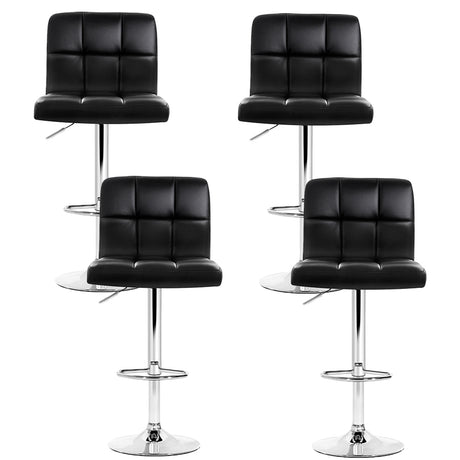 Set of 4 Artiss black gas lift bar stools at kitchen island — Allure Home Collections