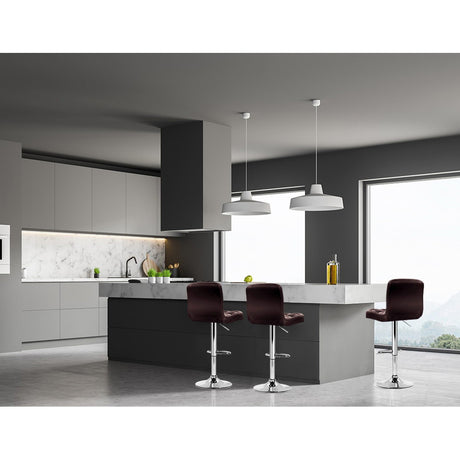 Artiss Chocolate Brown Leather Bar Stools