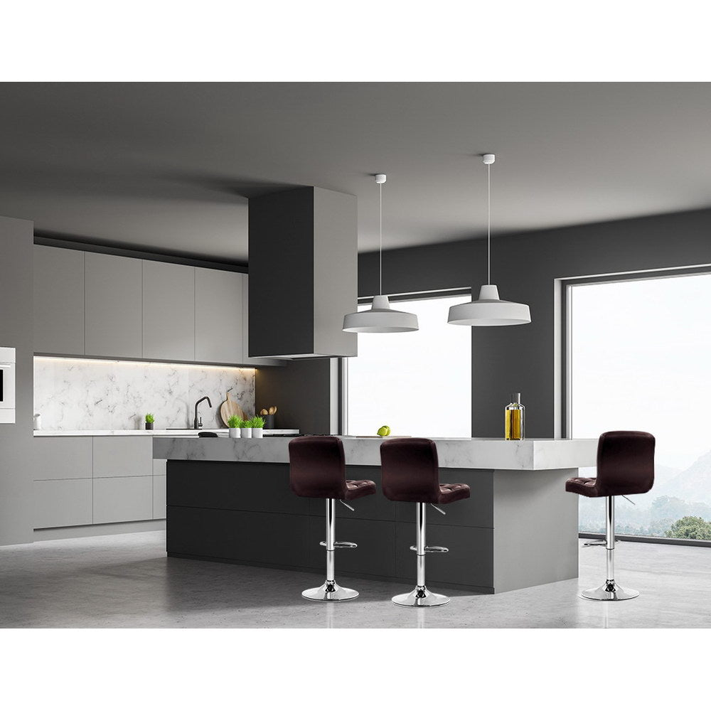 Artiss Chocolate Brown Leather Bar Stools