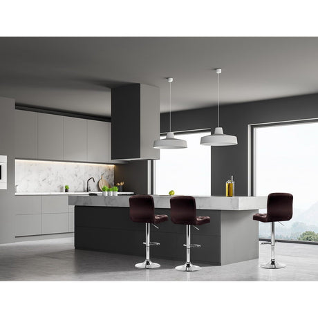 Artiss Chocolate Brown Leather Bar Stools