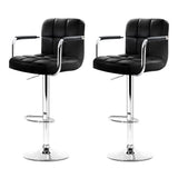Artiss PU leather gas lift bar stools with armrests pair for modern kitchen — Allure Home Collections