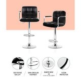 Pair of Artiss armrest bar stools at kitchen counter — Allure Home Collections