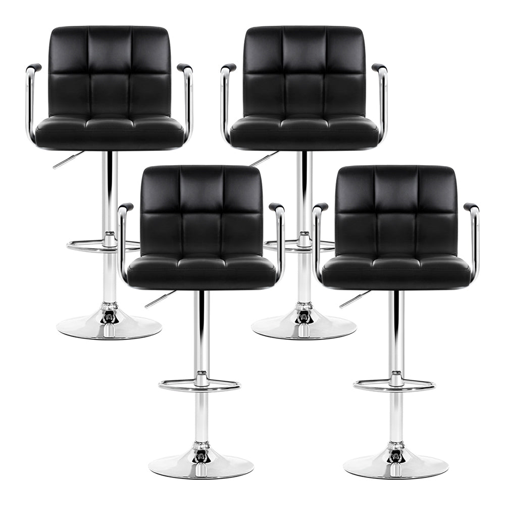 Artiss bar stool armrest and PU leather upholstery detail — Allure Home Collections