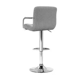 Set of 4 Artiss Noa grey armrest bar stools at kitchen island — Allure Home Collections