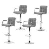 Four Artiss Noa grey armrest bar stools in contemporary kitchen — Allure Home Collections