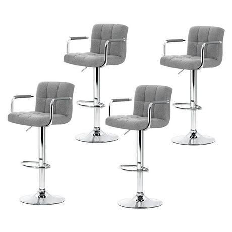 Four Artiss Noa grey armrest bar stools in contemporary kitchen — Allure Home Collections