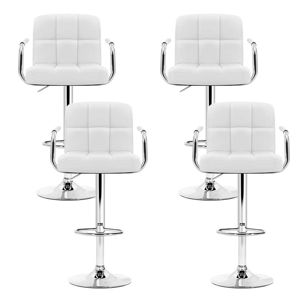 Four Artiss armrest gas lift bar stools at kitchen counter — Allure Home Collections