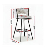 San remo woven velvet bar stool ivory beside a kitchen island