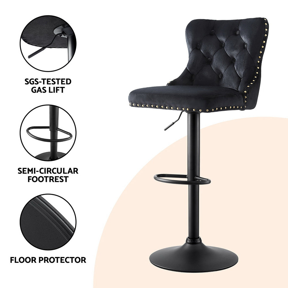 Artiss Velvet Adjustable Bar Stool