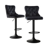 Artiss Adjustable Velvet Bar Stools - Set of 2