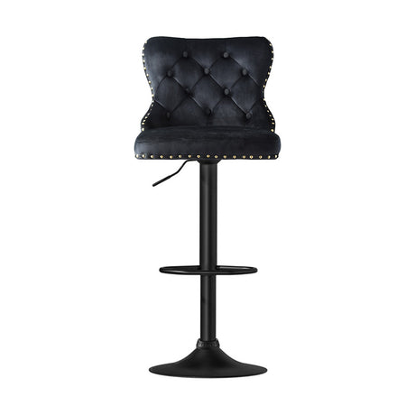 Artiss Adjustable Velvet Bar Stools - Set of 2
