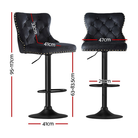 Artiss Industrial Velvet Bar Stool Set