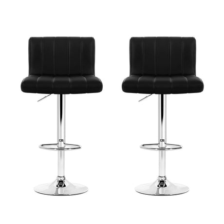 Artiss Como black PU leather gas lift bar stools set of 2 — Allure Home Collections