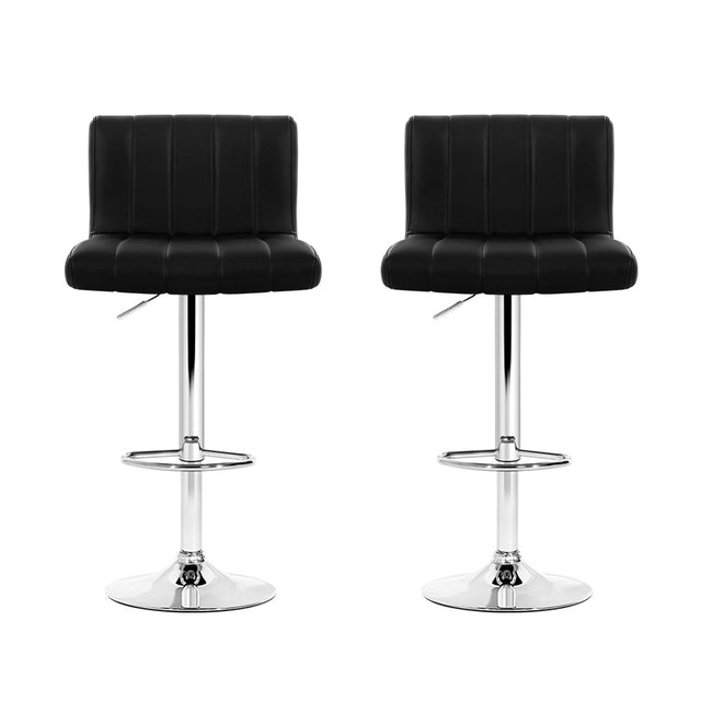 Artiss Como black PU leather gas lift bar stools set of 2 — Allure Home Collections