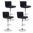 Artiss adjustable black faux leather gas lift bar stools set of 4 — Allure Home Collections