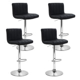 Artiss adjustable black faux leather gas lift bar stools set of 4 — Allure Home Collections