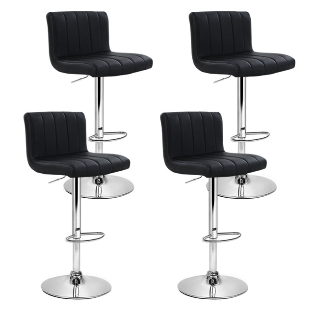 Artiss adjustable black faux leather gas lift bar stools set of 4 — Allure Home Collections